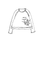 Rundholz Black Label - Ausgestellter leinen strick pullover mit platziertem druck - 1253720701