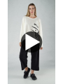 Rundholz Black Label - Flared linen knit sweater with placed print - 1253720701