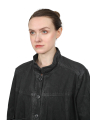 Rundholz DIP - langer ausgestellter Denim-Mantel - Black Coated Jeans - 2242031204