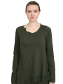 Rundholz Black Label - Shirt with tulle trims at the neck and hem - Jungle - 2243330501
