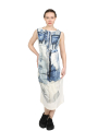 Rundholz DIP - schmales baumwoll stretch kleid - denim print - 1252110909