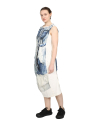Rundholz DIP - schmales baumwoll stretch kleid - denim print - 1252110909