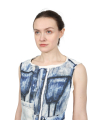 Rundholz DIP - schmales baumwoll stretch kleid - denim print - 1252110909