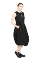 Rundholz - robe ballon à manches courtes avec bulles sur le côté - black - 1251630906