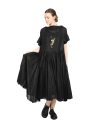 Rundholz - robe à manches courtes avec partie jupe ruchée - black - 1251250910