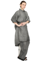 Rundholz - robe à manches courtes et col chemisier - pigment astéroïde - 1251670901