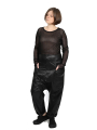 Pal Offner - Trousers - Laid-Back Trousers_Coated Viscose - Black - 2501-132201-470002