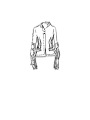 Rundholz - Taillierte viskose woll-stretch-jacke mit drapierte rechtecke auf ärmel - 2241161110
