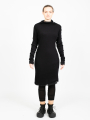Rundholz - T-shirt col roulé double épaisseur jersey laine look destroyed Black Melange - 2241180503