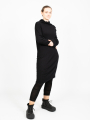 Rundholz - T-shirt col roulé double épaisseur jersey laine look destroyed Black Melange - 2241180503