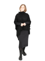Rundholz DIP - Poncho mit Rollkragen und fransigen Abschlüssen Merino Wolle Black - 2242337712