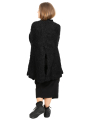 Rundholz - Manteau douillet avec grandes poches et col noeud Oversize Black - 2241387209
