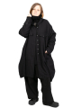 Rundholz - Coat with patch pockets felted wool fabric oversize black - 2241011207