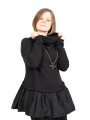 Rundholz Black Label - Blouse de sweat à col montant et volants Techno Black - 2243510522