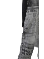 Bois rond DIP - Pantalon droit large en coton avec impression de journaux - 2242280101