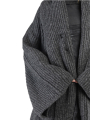 Rundholz DIP - Cardigan en grosse maille avec col châle et manches larges laine oversize black Black Melange - 2242447103