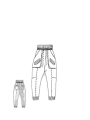Bois rond DIP - Pantalon en coton sergé stretch en forme de tulipe avec une hauteur d'entrejambe décontractée - 2242600104