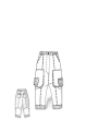 Bois rond DIP - Pantalon en coton sergé stretch en forme de tulipe avec une hauteur d'entrejambe décontractée - 2242600105