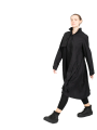 Rundholz Black Label - Kleid hinten gerüscht mit Brusttasche Popeline Black - 2243320912 