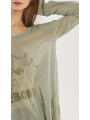 Rundholz Black Label - T-shirt cintré en jersey mesh avec imprimé floqué - 2243340506