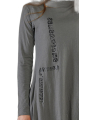 Rundholz Black Label - Robe en jersey de papier en forme de A avec impression placée - 2243370912