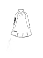 Rundholz Black Label - A-shaped papercotton jersey dress with placed print - 2243370916