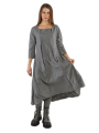 Rundholz Black Label - Balloon-shaped cotton twill stretch dress with placed print - 2243390901