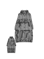 Rundholz Black Label - Manteau techno-stretch en forme de ballon avec impression allover et col détachable - 2243441206