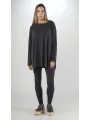 Rundholz - Ausgestelltes Rundhals-T-Shirt mit Streifenapplikation - 2251700504