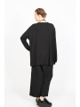 Rundholz - Flared round-neck T-shirt with striped appliqué - 2251700504