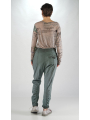 Rundholz DIP - Tulip-shaped bicolor cotton twill trousers - 2252120103
