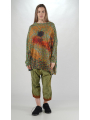 Rundholz DIP - Cotton linen knitted tunic with allover print - 2252457003