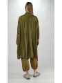 Rundholz DIP - Oversize Cupro Kleid mit Hemdblusenkragen und Falten - 2252470903