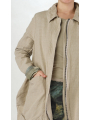 Rundholz DIP - Flared linen wool coat with all-over print lining - 2252631206