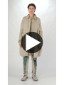 Rundholz DIP - Flared linen wool coat with all-over print lining - 2252631206