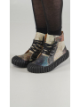 Rundholz DIP - Leder ankle Boots mit Allover Druck - 2252985250