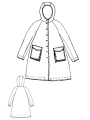 Rundholz Black Label - Oversize Fransenmantel mit Kapuze von Black Label - 2253281203