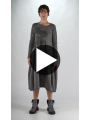 Rundholz Black Label - Schmales French Terry Kleid mit 3d Druck - 2253290917