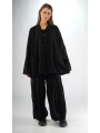 Black label - Elegante schwarze Jacke mit Flockdruck und Reverskragen - 2253391113