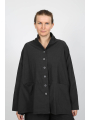Rundholz Black Label - schwarze Jacke mit Flockdruck und Reverskragen - 2253391113