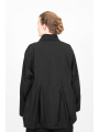 Rundholz Black Label - schwarze Jacke mit Flockdruck und Reverskragen - 2253391113