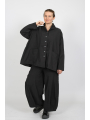 Rundholz Black Label - schwarze Jacke mit Flockdruck und Reverskragen - 2253391113