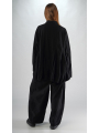 Black label - Elegante schwarze Jacke mit Flockdruck und Reverskragen - 2253391113