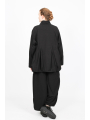Rundholz Black Label - schwarze Jacke mit Flockdruck und Reverskragen - 2253391113