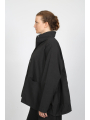 Rundholz Black Label - schwarze Jacke mit Flockdruck und Reverskragen - 2253391113