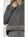 Rundholz Black Label - Short linen cardigan with padded nylon insert - 2253717102