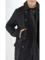 Rundholz - Wide bicolor polar fleece coat with double-breasted button placket - 2254501202