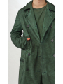 Rundholz - Wide bicolor cotton heavy jersey coat with double-breasted button placket - 2254541201