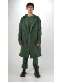 Rundholz - Wide bicolor cotton heavy jersey coat with double-breasted button placket - 2254541201