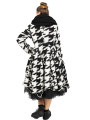 Rundholz - StrickMantel in Ballonform Hahnentritt gekochte Wolle Black Bone Jacquard - 2241687206